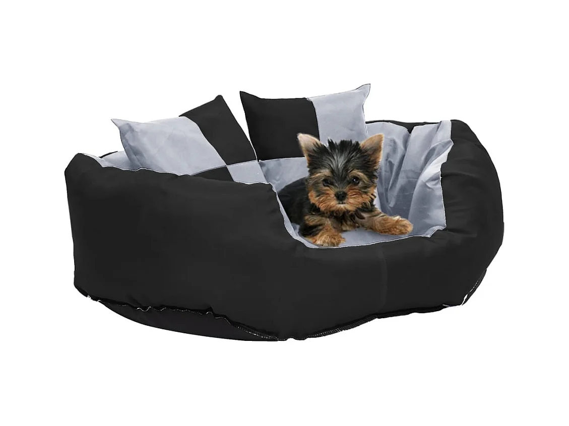 Iris Leigh  Coussin réversible lavable pour cen Gris et noir 65x50x20 cm