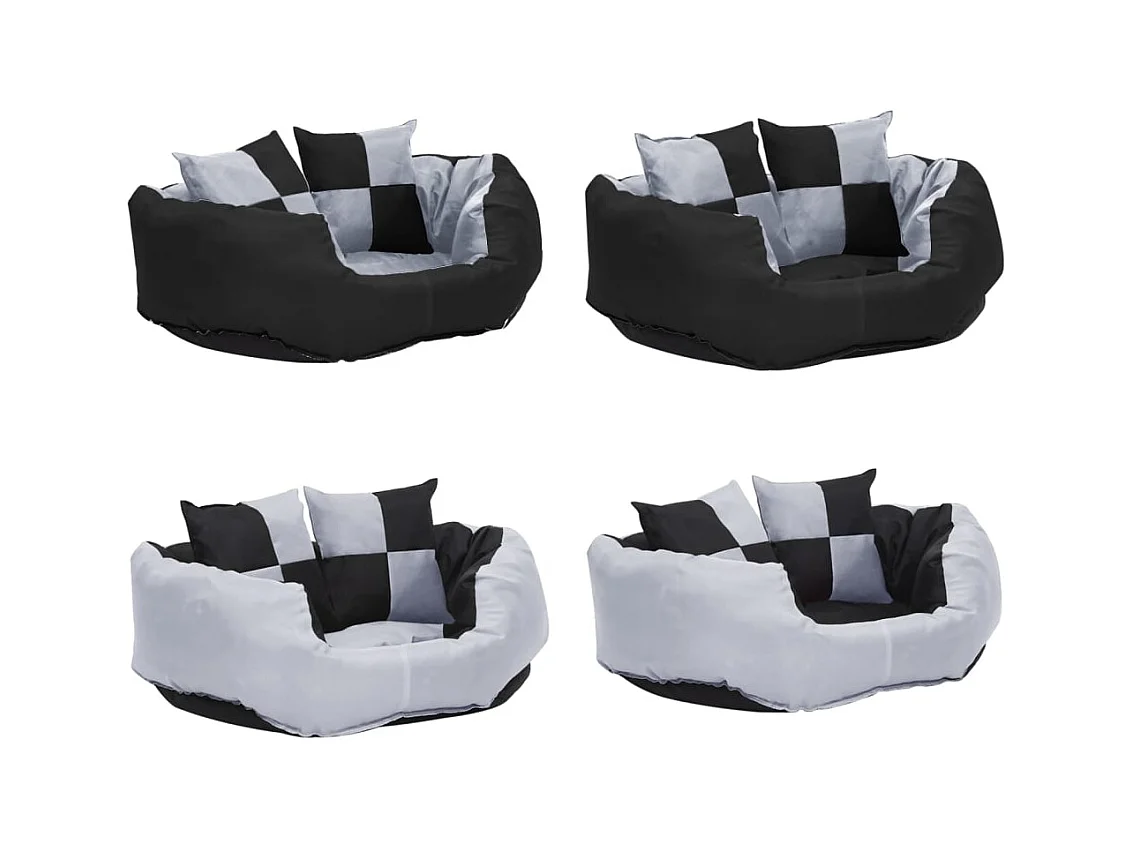 Iris Leigh  Coussin réversible lavable pour cen Gris et noir 65x50x20 cm