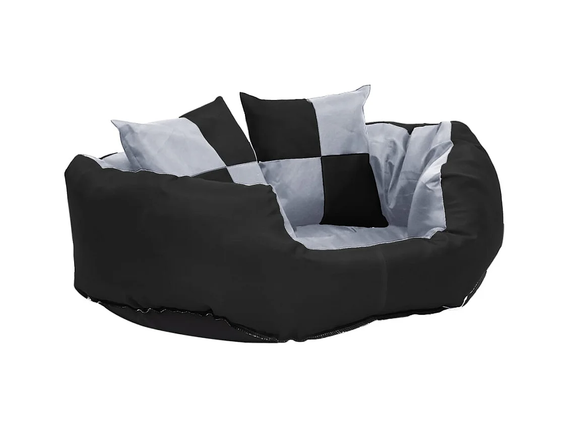 Iris Leigh  Cojín para perro reversible y lavable gris y negro 65x50x20 cm