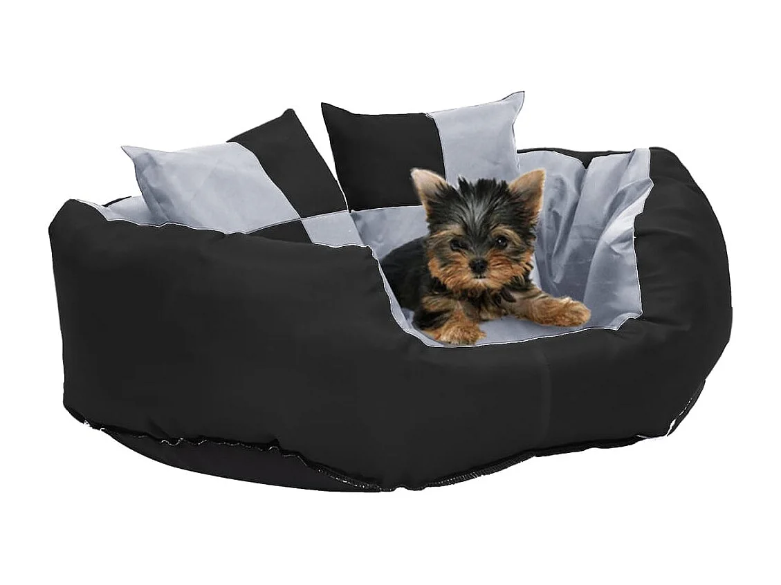 Iris Leigh  Coussin réversible lavable pour cen Gris et noir 65x50x20 cm