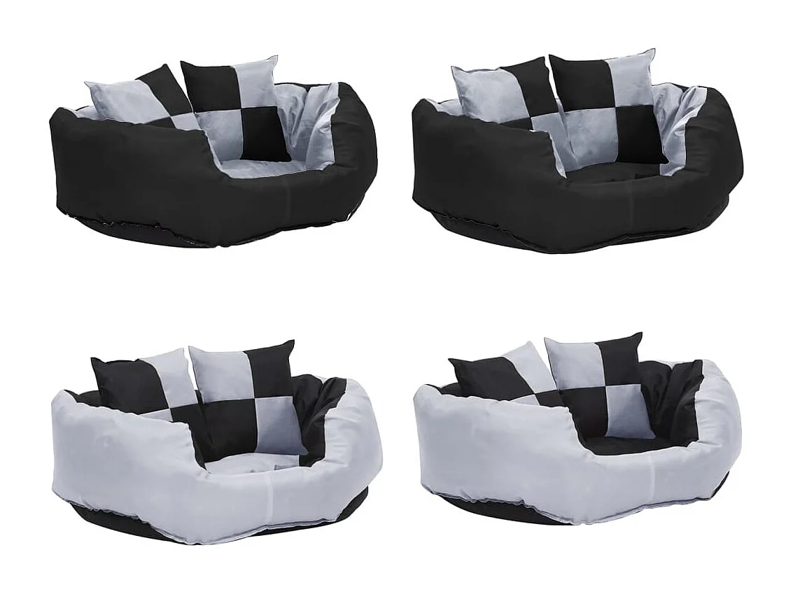 Iris Leigh  Coussin réversible lavable pour cen Gris et noir 65x50x20 cm