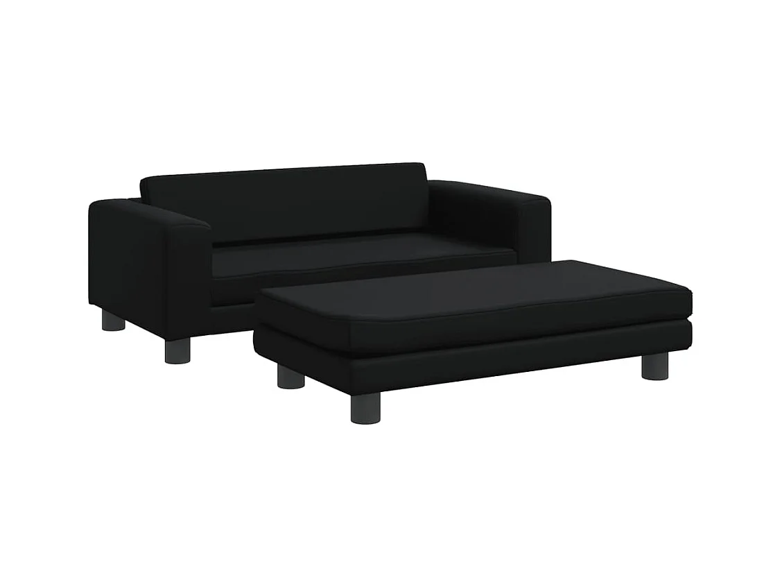Grace  Lit pour cen avec extension noir 100x50x30 cm similicuir