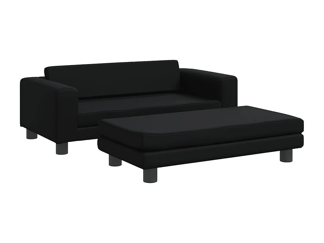 Grace  Lit pour cen avec extension noir 100x50x30 cm similicuir