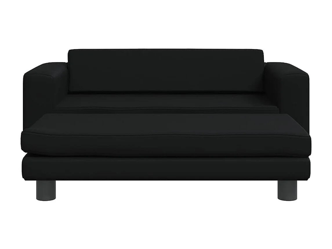 Grace  Lit pour cen avec extension noir 100x50x30 cm similicuir