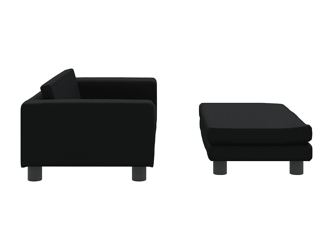 Grace  Lit pour cen avec extension noir 100x50x30 cm similicuir