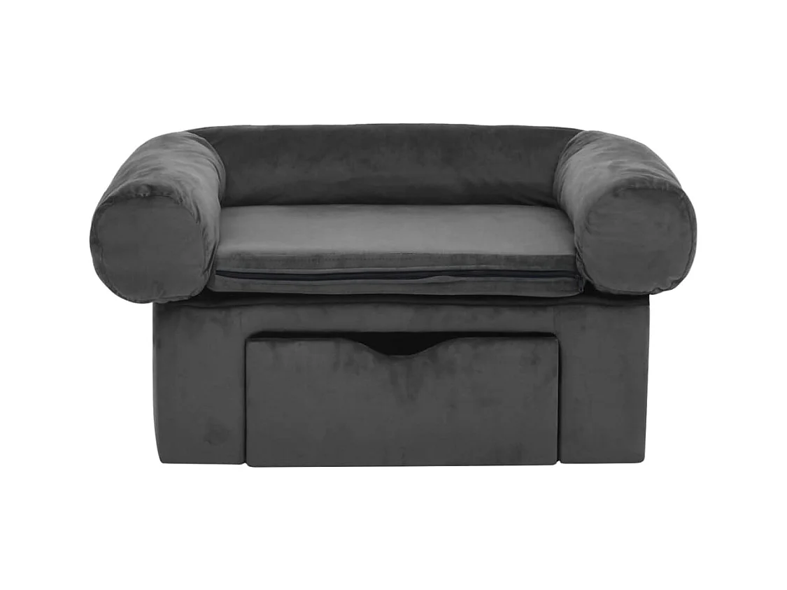 Mjorn  Canapé pour cen avec tiroir Gris foncé 75x50x38 cm Peluche