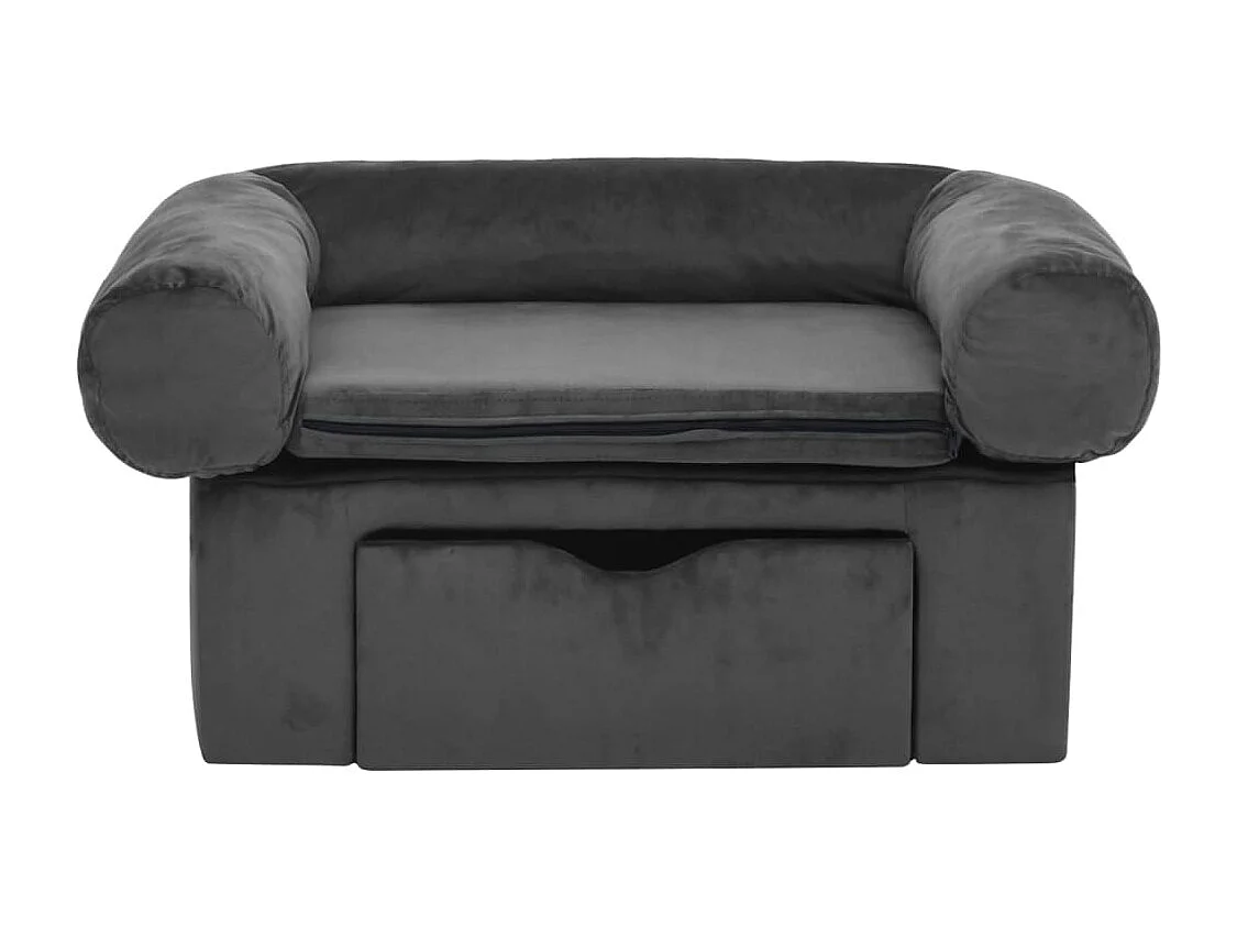 Mjorn  Canapé pour cen avec tiroir Gris foncé 75x50x38 cm Peluche