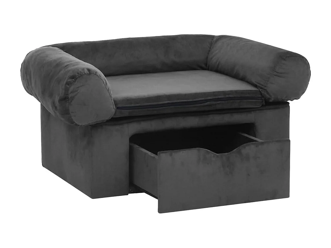 Mjorn  Canapé pour cen avec tiroir Gris foncé 75x50x38 cm Peluche