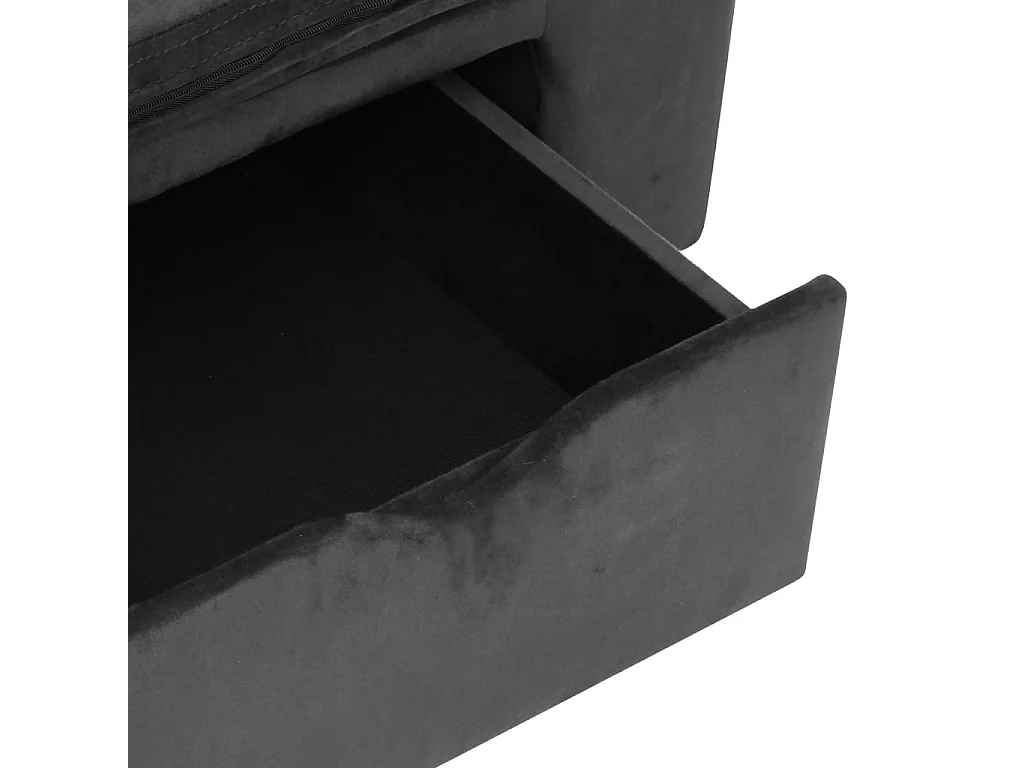 Mjorn  Canapé pour cen avec tiroir Gris foncé 75x50x38 cm Peluche