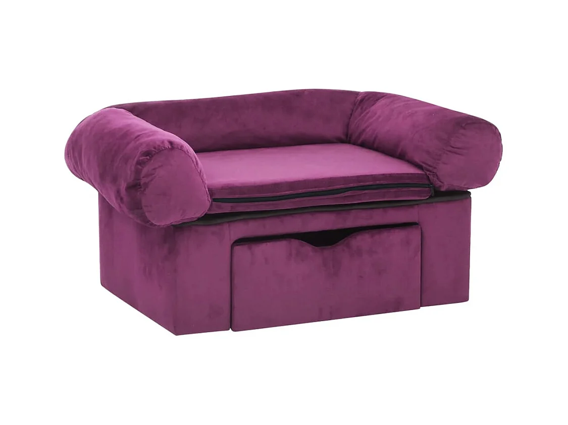 Mjorn  Canapé pour cen avec tiroir Bordeaux 75x50x38 cm Peluche