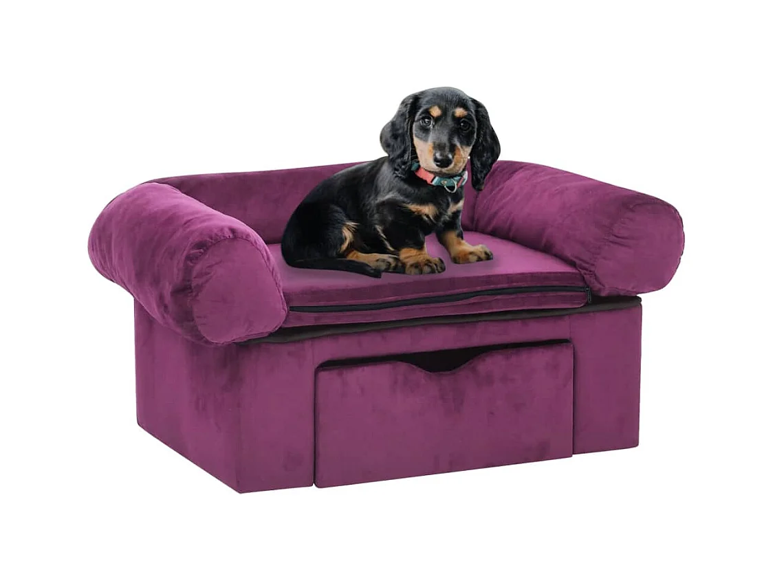 Mjorn  Canapé pour cen avec tiroir Bordeaux 75x50x38 cm Peluche