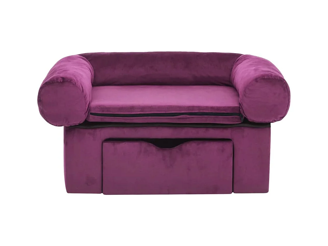 Mjorn  Canapé pour cen avec tiroir Bordeaux 75x50x38 cm Peluche