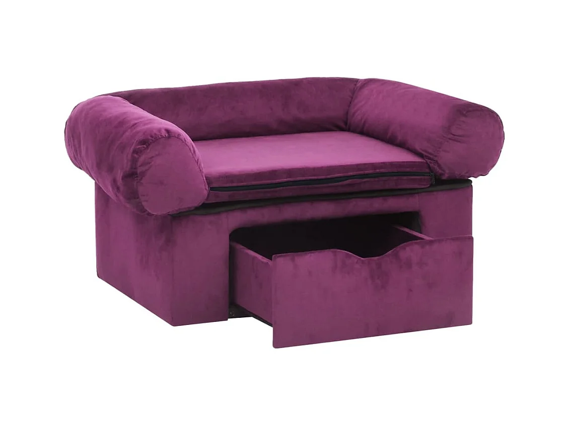 Mjorn  Canapé pour cen avec tiroir Bordeaux 75x50x38 cm Peluche