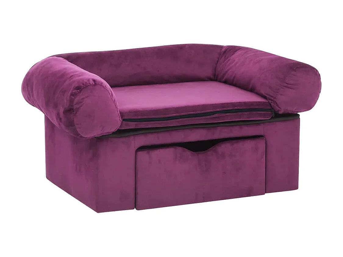 Mjorn  Canapé pour cen avec tiroir Bordeaux 75x50x38 cm Peluche