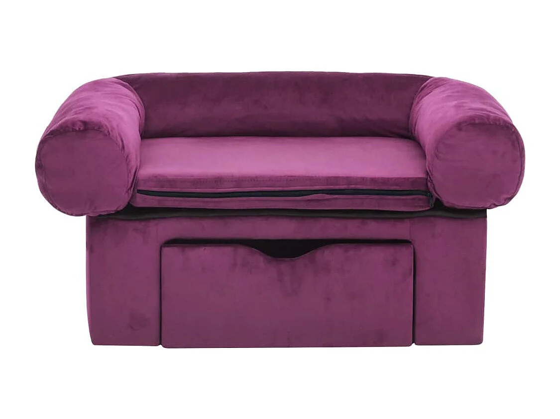 Mjorn  Canapé pour cen avec tiroir Bordeaux 75x50x38 cm Peluche