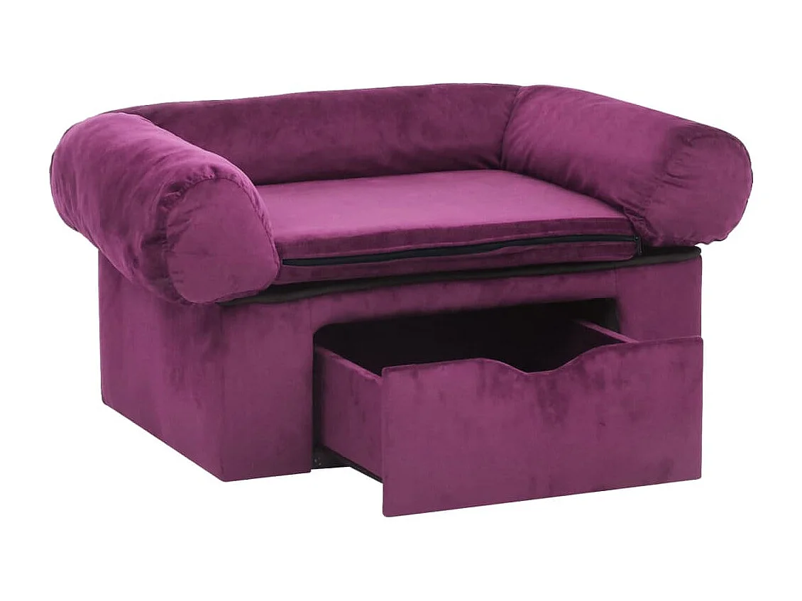 Mjorn  Canapé pour cen avec tiroir Bordeaux 75x50x38 cm Peluche