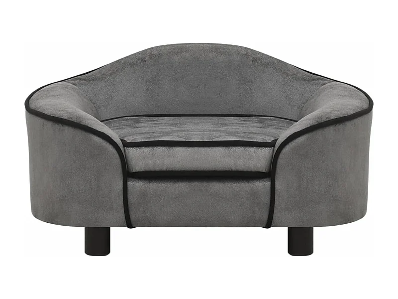 Angelika  Sofá para perros felpa gris 67x47x36 cm