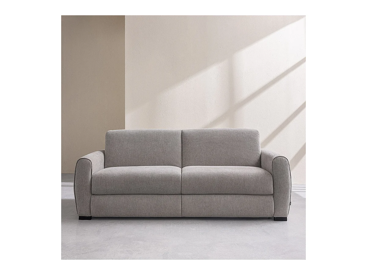 Habitat - Canapé convertible 3 places - Couchage 160 cm - Matelas 16 cm - Tissu Lugano Gris clair - Canberra