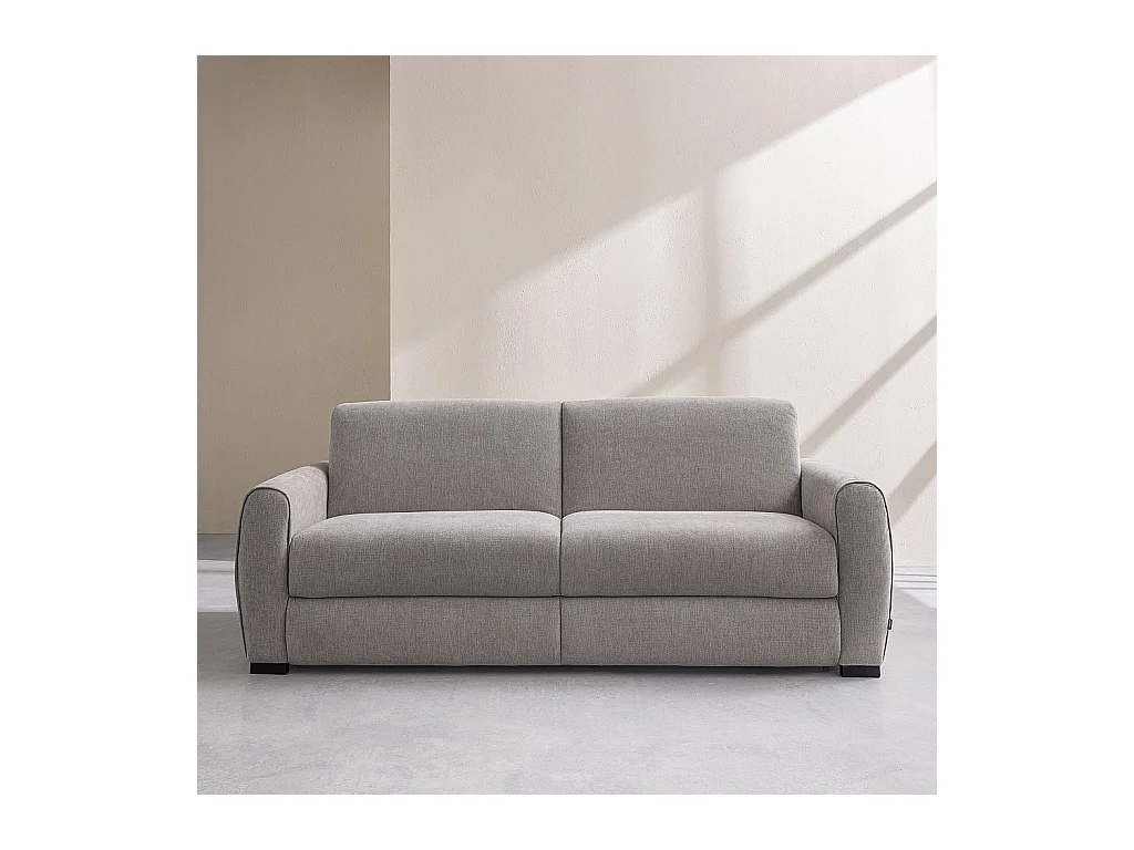 Habitat - Canapé convertible 3 places - Couchage 160 cm - Matelas 16 cm - Tissu Lugano Gris clair - Canberra