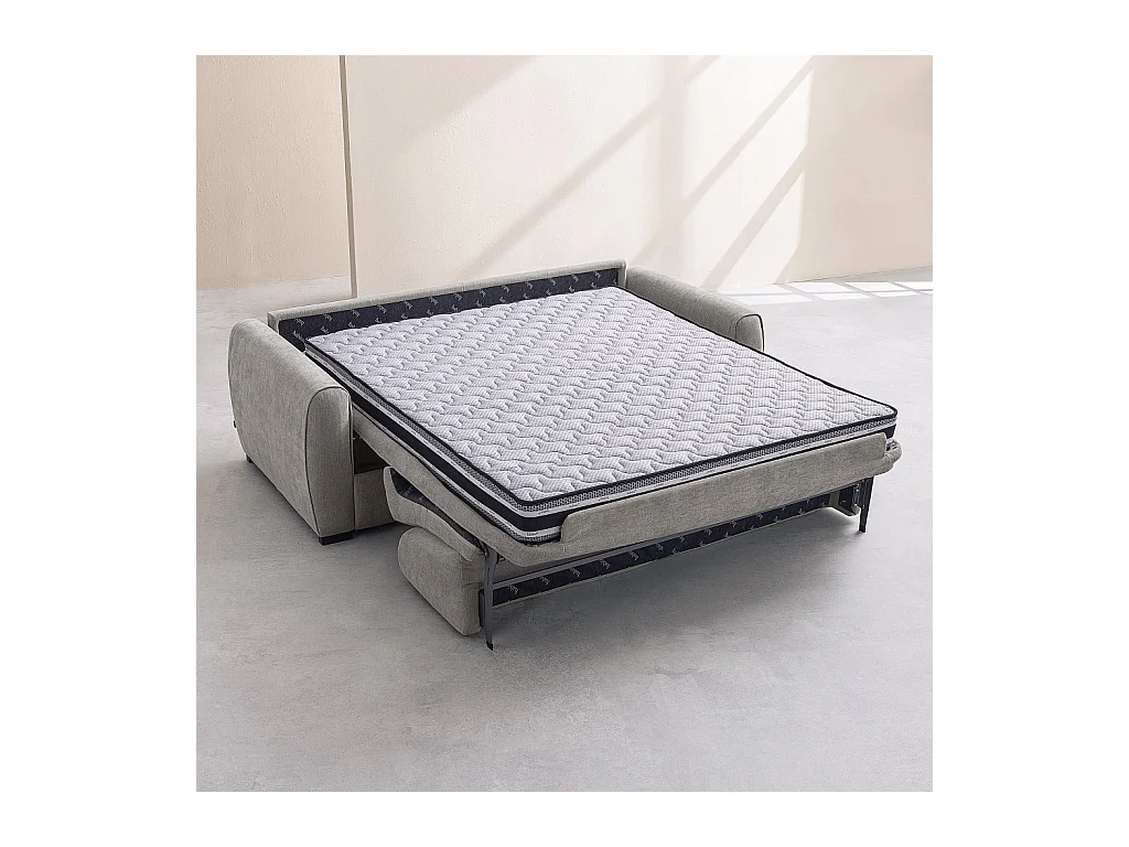 Habitat - Canapé convertible 3 places - Couchage 160 cm - Matelas 16 cm - Tissu Lugano Gris clair - Canberra