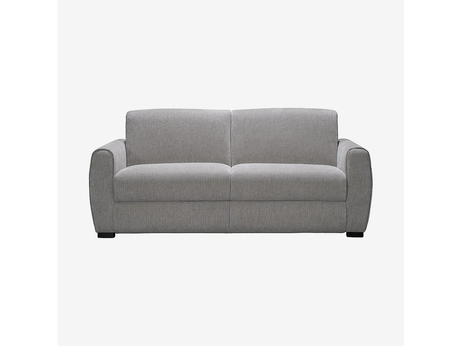Canapé convertible 3 places - Couchage 160 cm - Matelas 16 cm - Tissu chenille déperlant Lugano - Gris clair