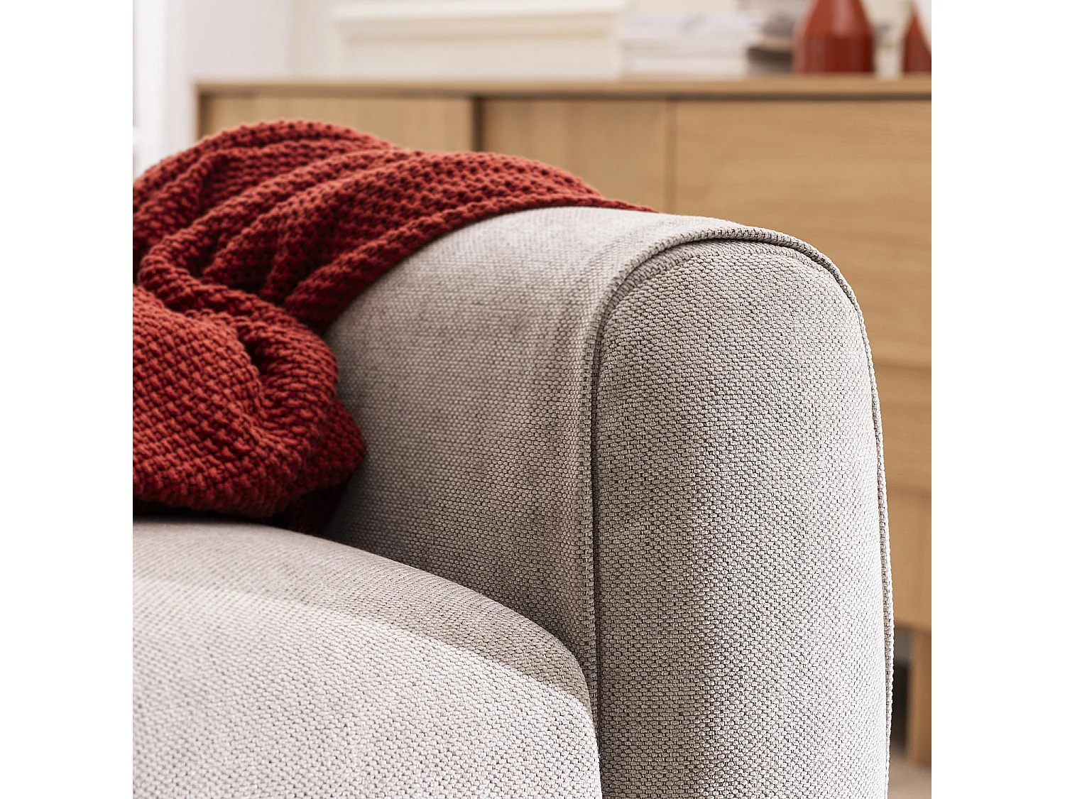 Canapé convertible 3 places - Couchage 160 cm - Matelas 16 cm - Tissu chenille déperlant Lugano - Gris clair