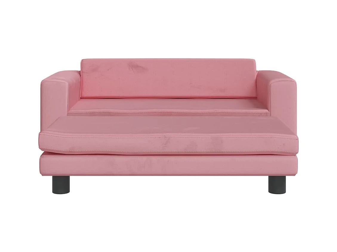 Grace  Lit pour cen avec extension rose 100x50x30 cm velours