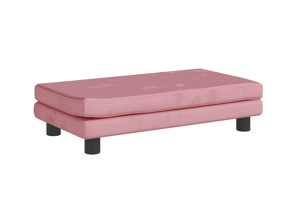 Grace  Lit pour cen avec extension rose 100x50x30 cm velours