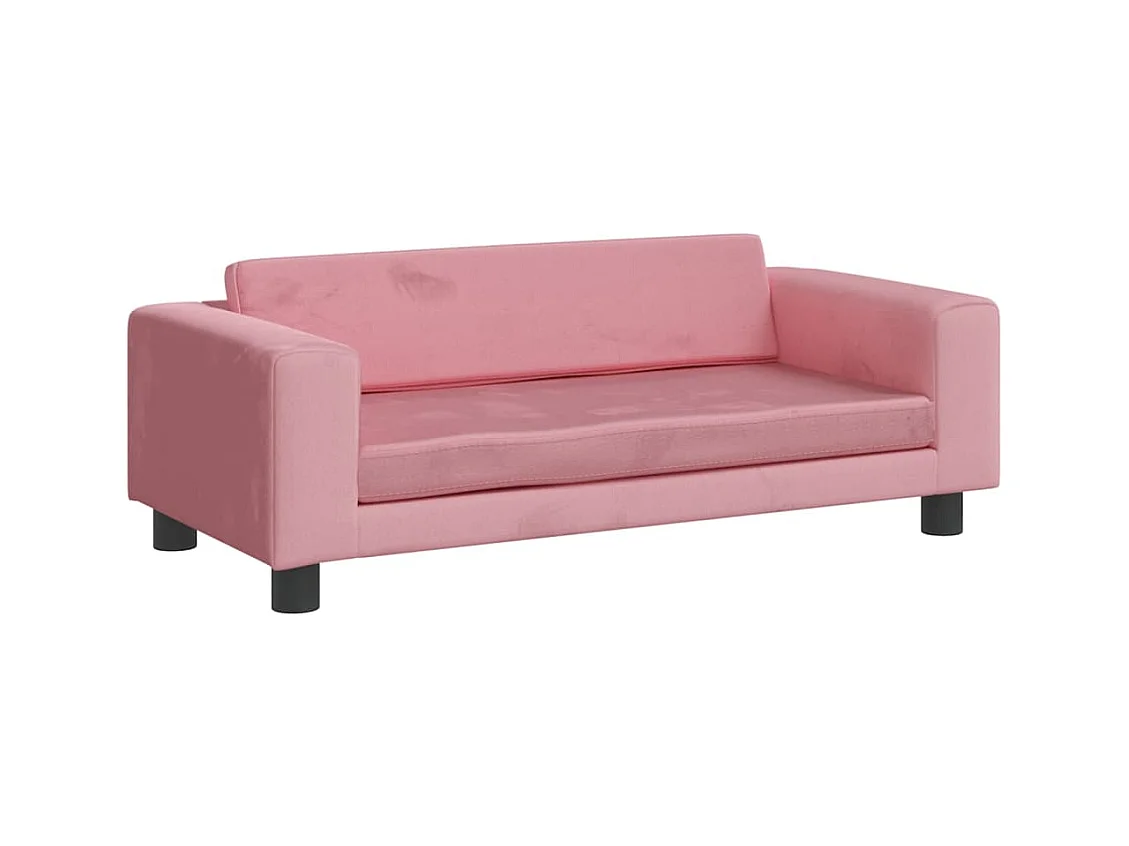 Grace  Lit pour cen avec extension rose 100x50x30 cm velours
