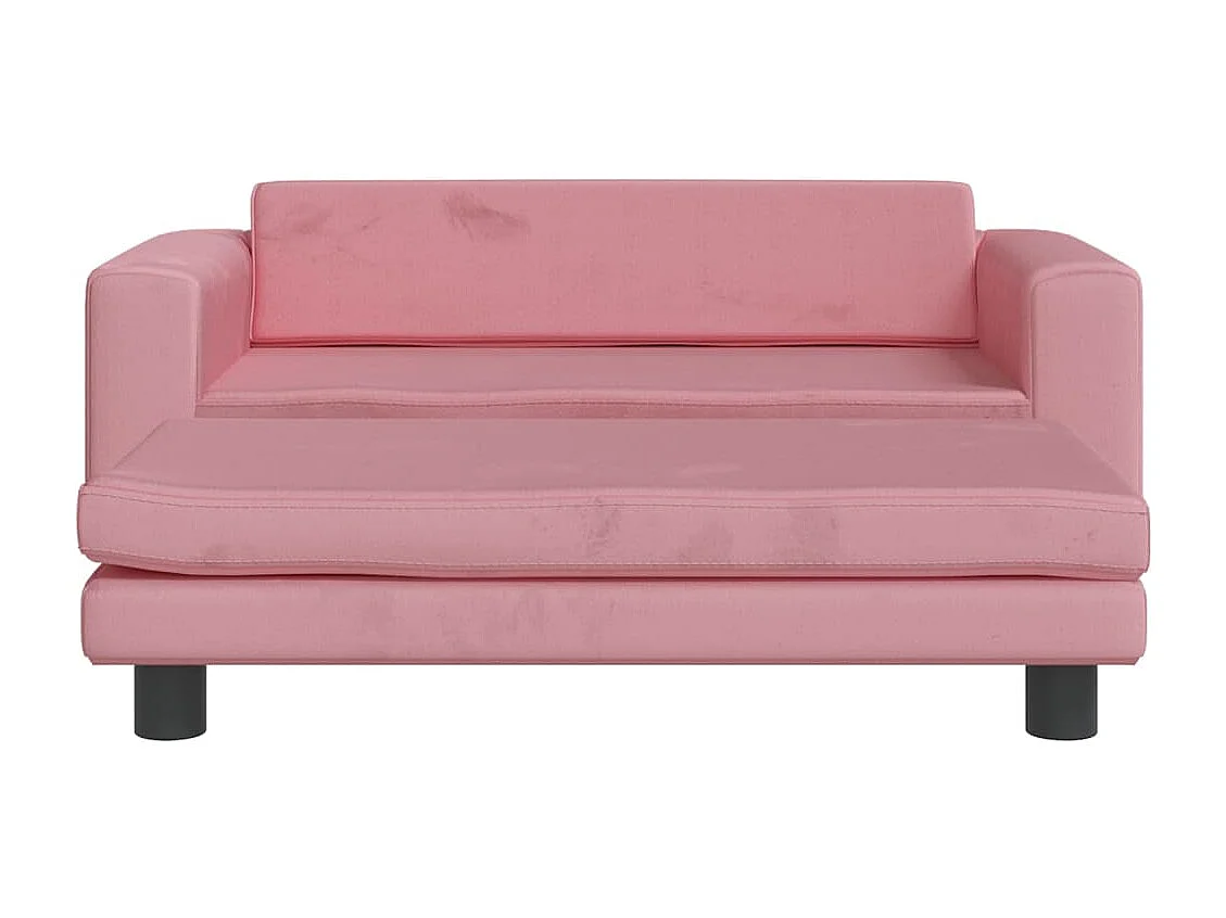 Grace  Lit pour cen avec extension rose 100x50x30 cm velours