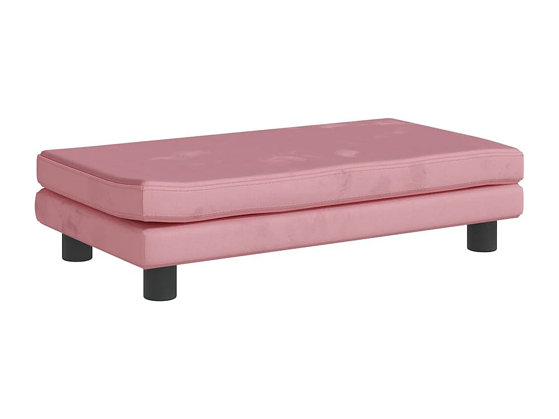 Grace  Lit pour cen avec extension rose 100x50x30 cm velours