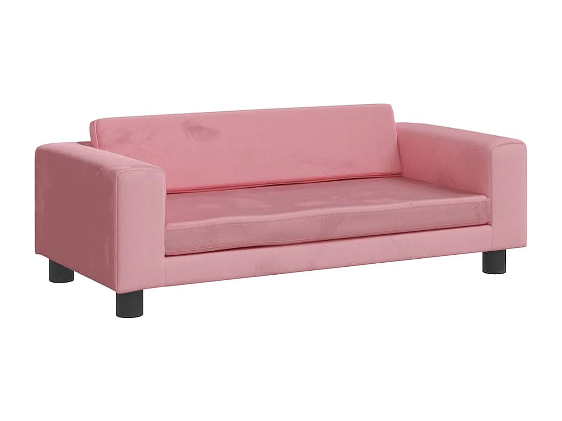Grace  Lit pour cen avec extension rose 100x50x30 cm velours