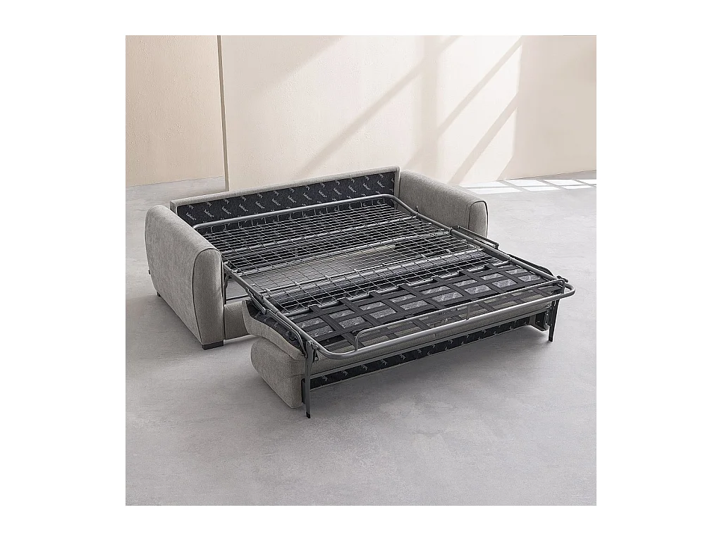 Habitat - Canapé convertible 3 places - Couchage 160 cm - Matelas 16 cm - Tissu Lugano Vert olive - Canberra