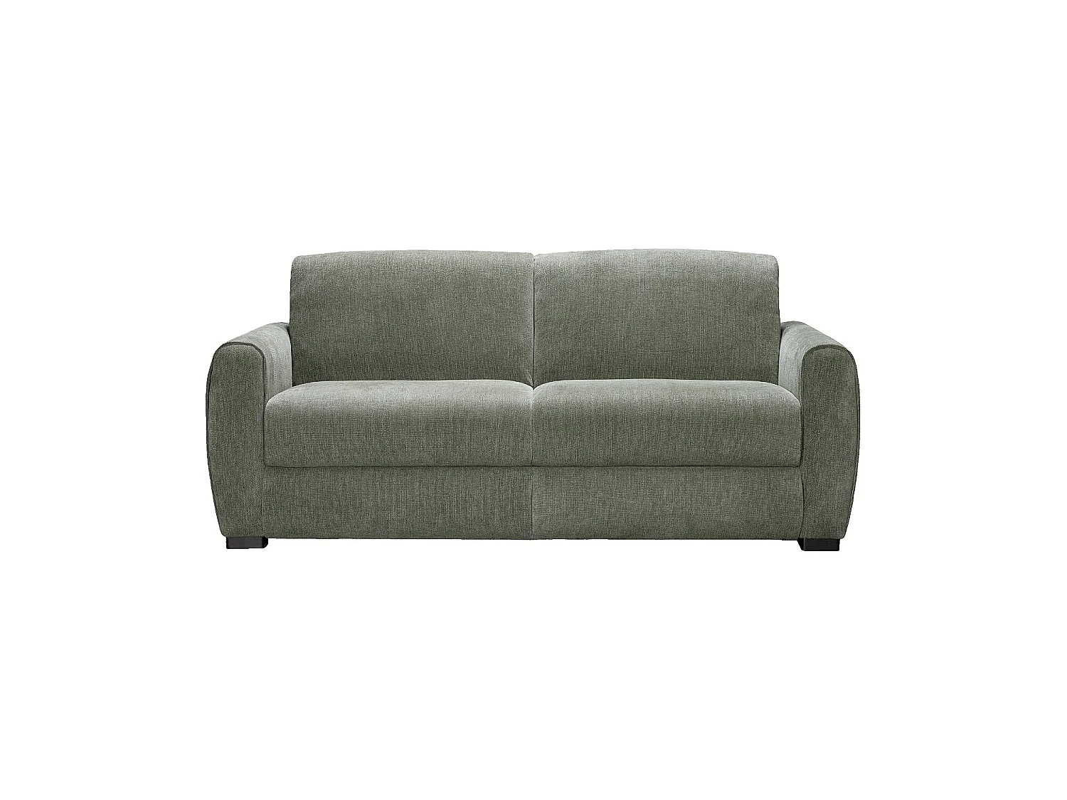 Habitat - Canapé convertible 3 places - Couchage 160 cm - Matelas 16 cm - Tissu chenille déperlant Lugano - Vert olive - Canberra