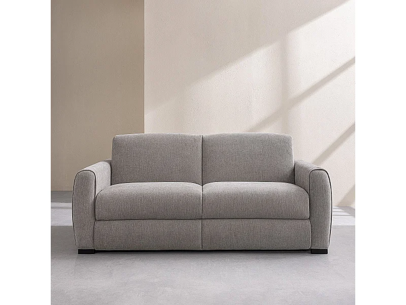 Habitat - Canapé convertible 2 places - Couchage 140 cm - Matelas 16 cm - Tissu Lugano Gris clair - Canberra