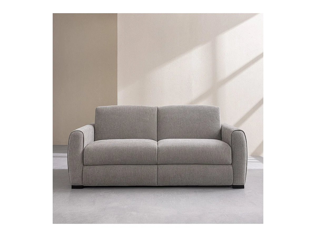 Habitat - Canapé convertible 2 places - Couchage 140 cm - Matelas 16 cm - Tissu Lugano Gris clair - Canberra