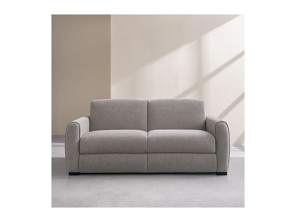 Habitat - Canapé convertible 2 places - Couchage 140 cm - Matelas 16 cm - Tissu Lugano Gris clair - Canberra