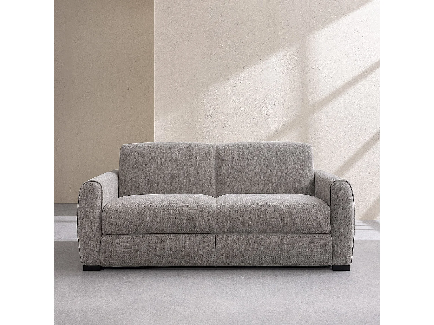 Habitat - Canapé convertible 2 places - Couchage 140 cm - Matelas 16 cm - Tissu Lugano Gris clair - Canberra