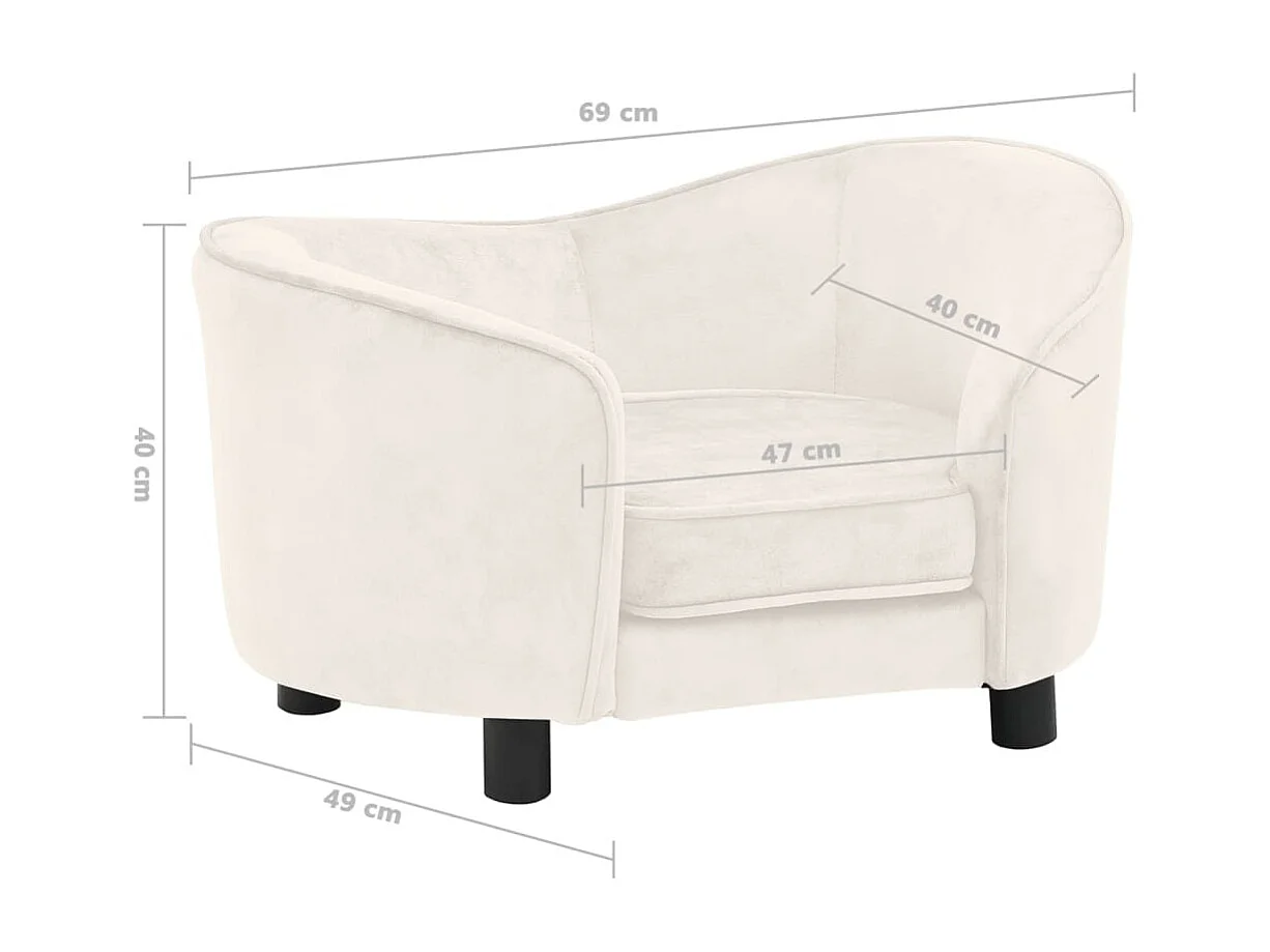 Oriana  Canapé pour cen Crème 69x49x40 cm Peluche