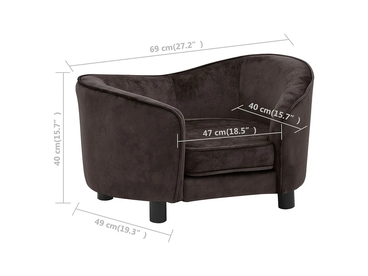 Oriana  Canapé pour cen Marron 69x49x40 cm Peluche