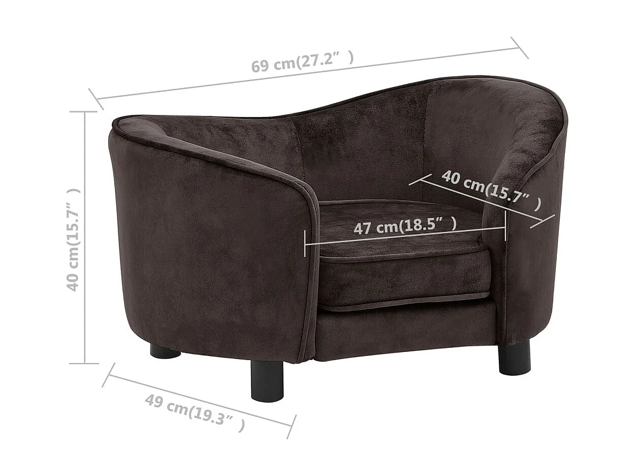 Oriana  Canapé pour cen Marron 69x49x40 cm Peluche