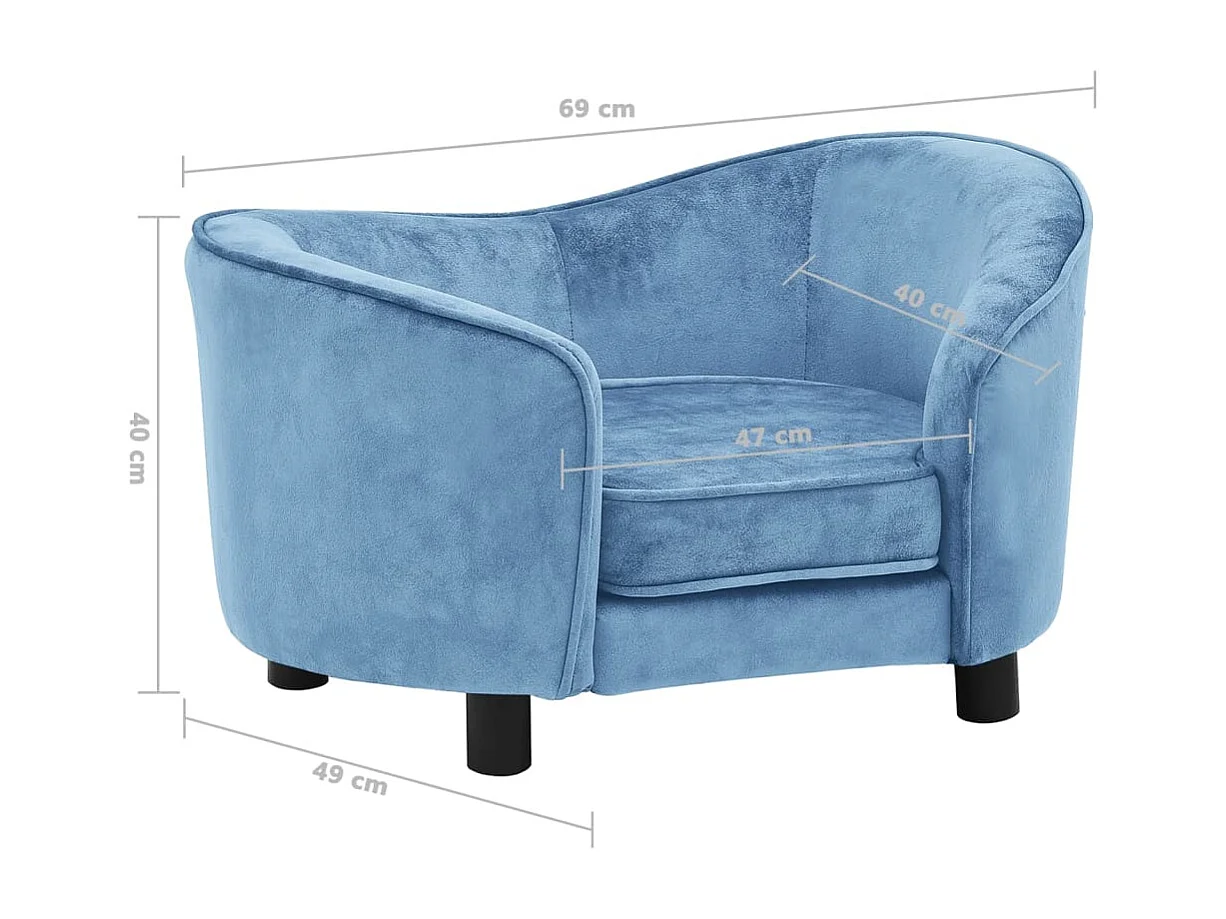 Oriana  Canapé pour cen Turquoise 69x49x40 cm Peluche