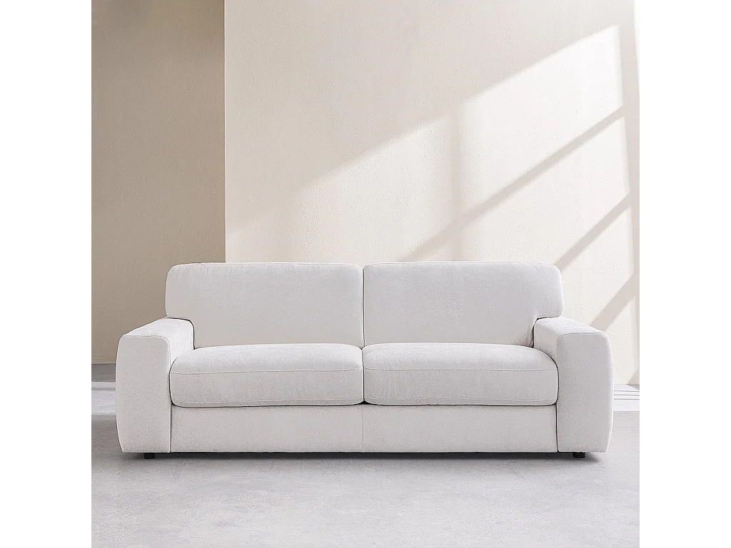 Habitat - Canapé convertible 3 places - Couchage 160 cm - Matelas 16 cm - Tissu Atrani Crème - Faro