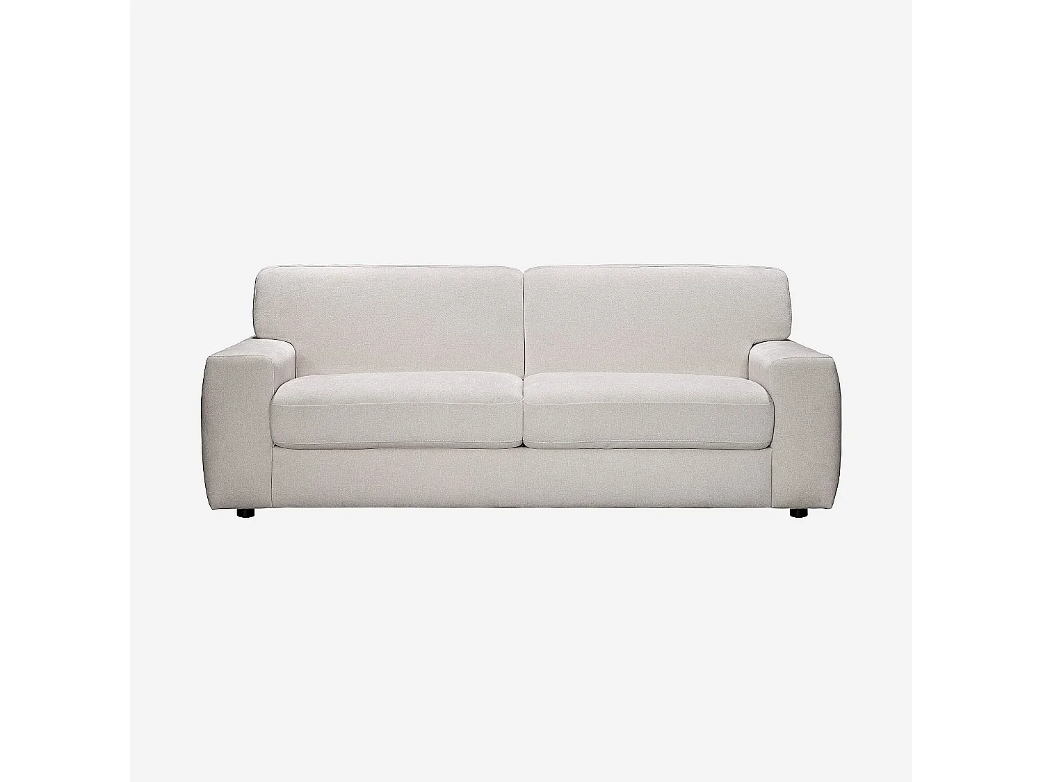 Canapé convertible 3 places - Couchage 160 cm - Matelas 16 cm - Tissu Atrani - Crème