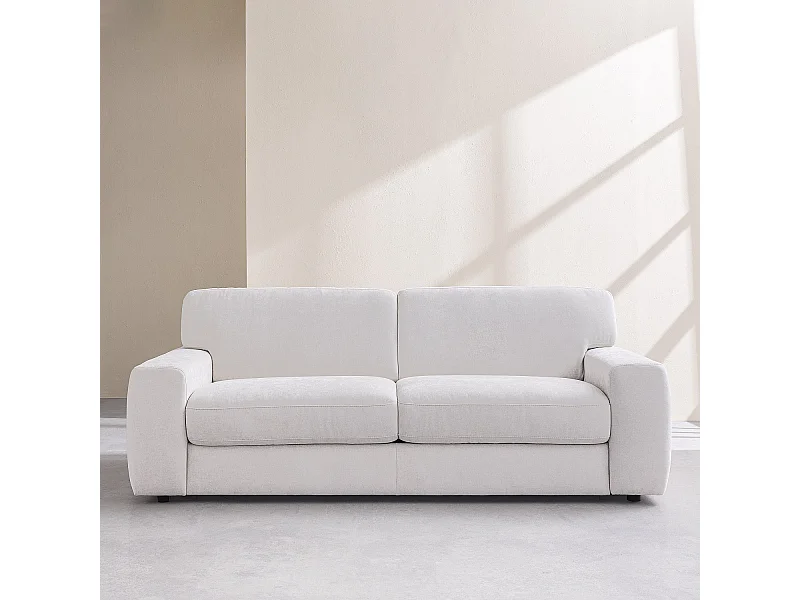 Habitat - Canapé convertible 3 places - Couchage 160 cm - Matelas 16 cm - Tissu Atrani Crème - Faro