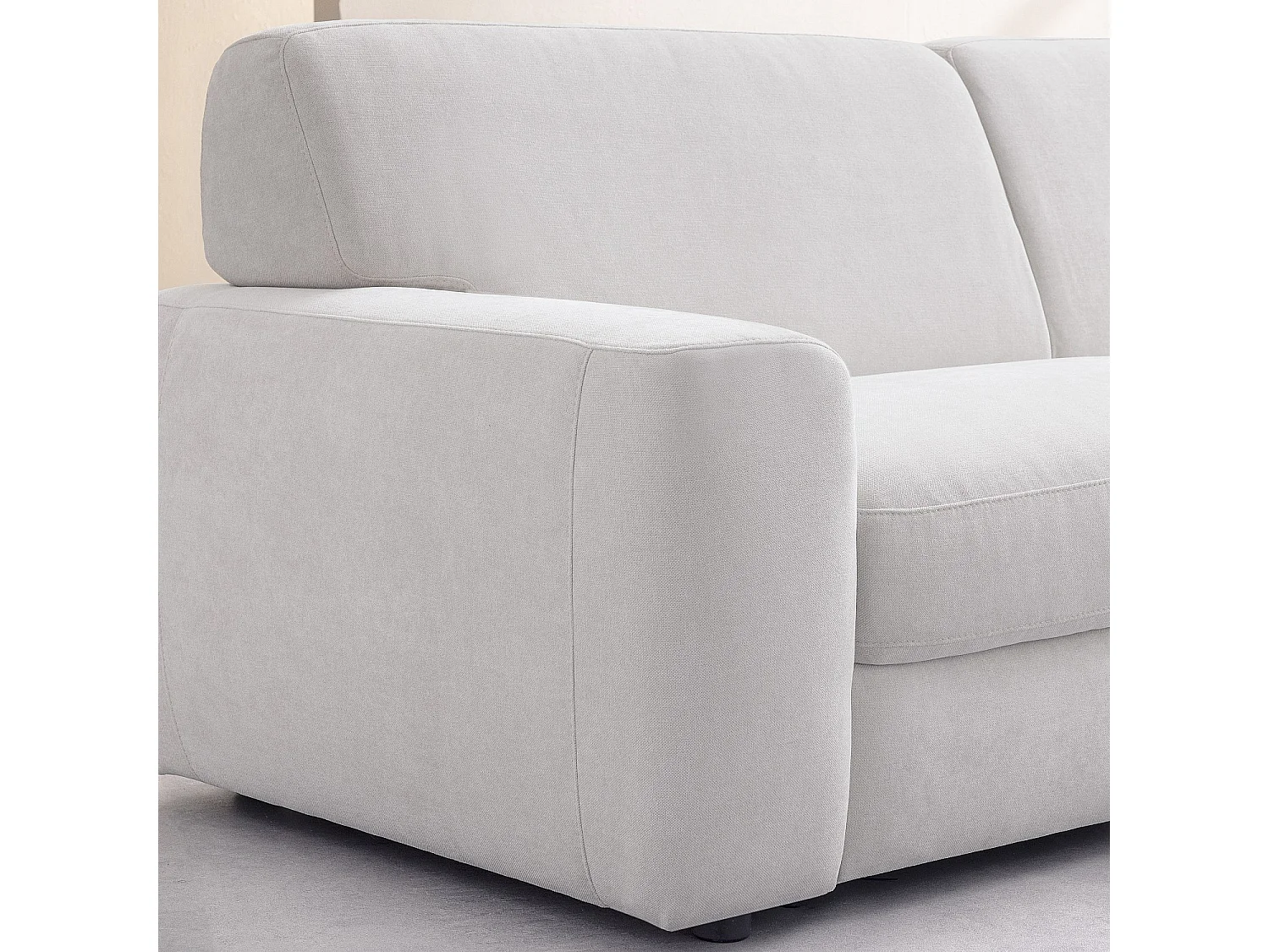 Canapé convertible 2 places - Couchage 140 cm - Matelas 16 cm - Tissu Atrani Crème