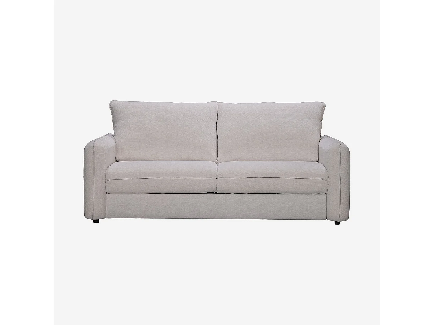 Canapé convertible 2 places - Couchage 140 cm - Matelas 13 cm - Tissu Norcia - Écru