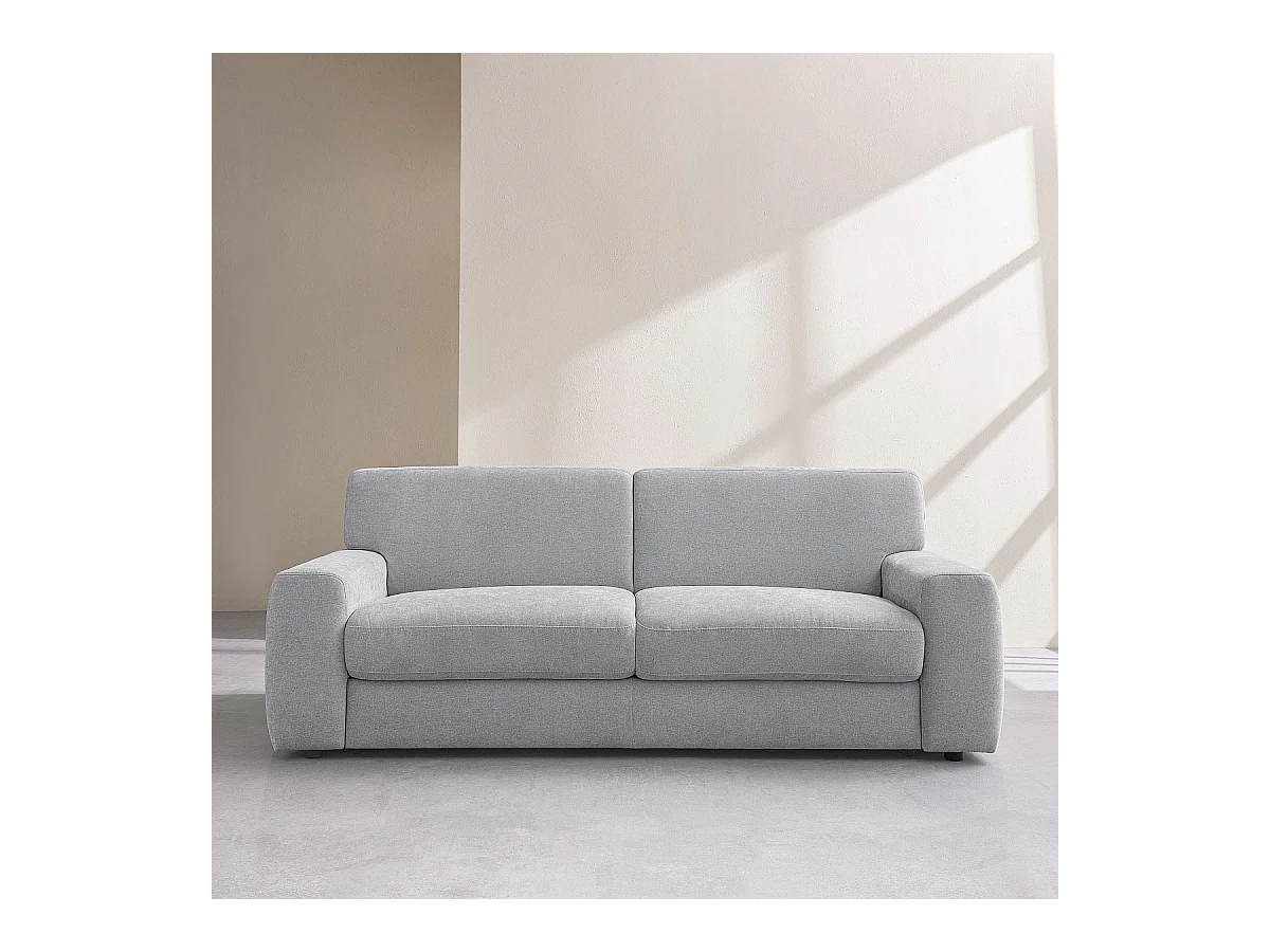 Habitat - Canapé convertible 3 places - Couchage 160 cm - Matelas 16 cm - Tissu Atrani Gris - Faro