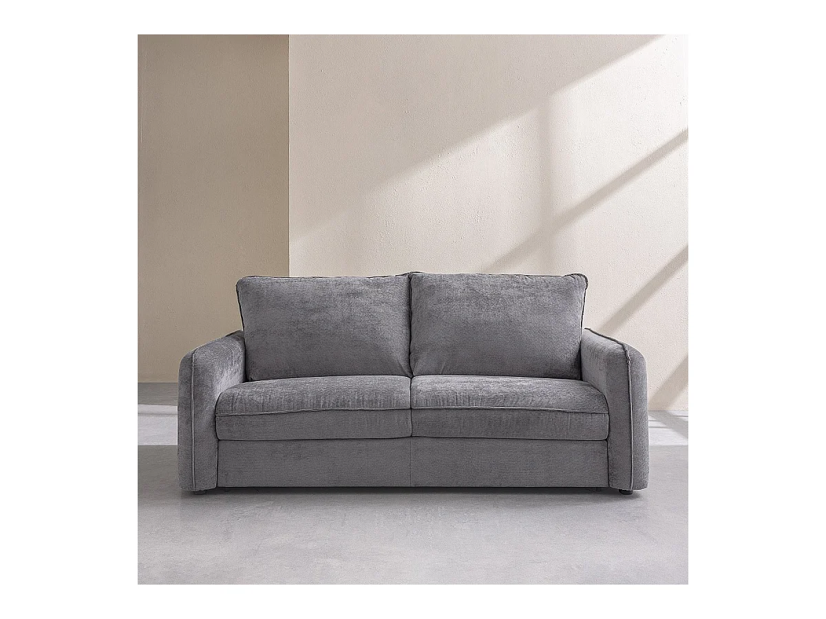 Habitat - Canapé convertible 2 places - Couchage 140 cm - Matelas 13 cm - Tissu Norcia Gris anthracite - Oslo