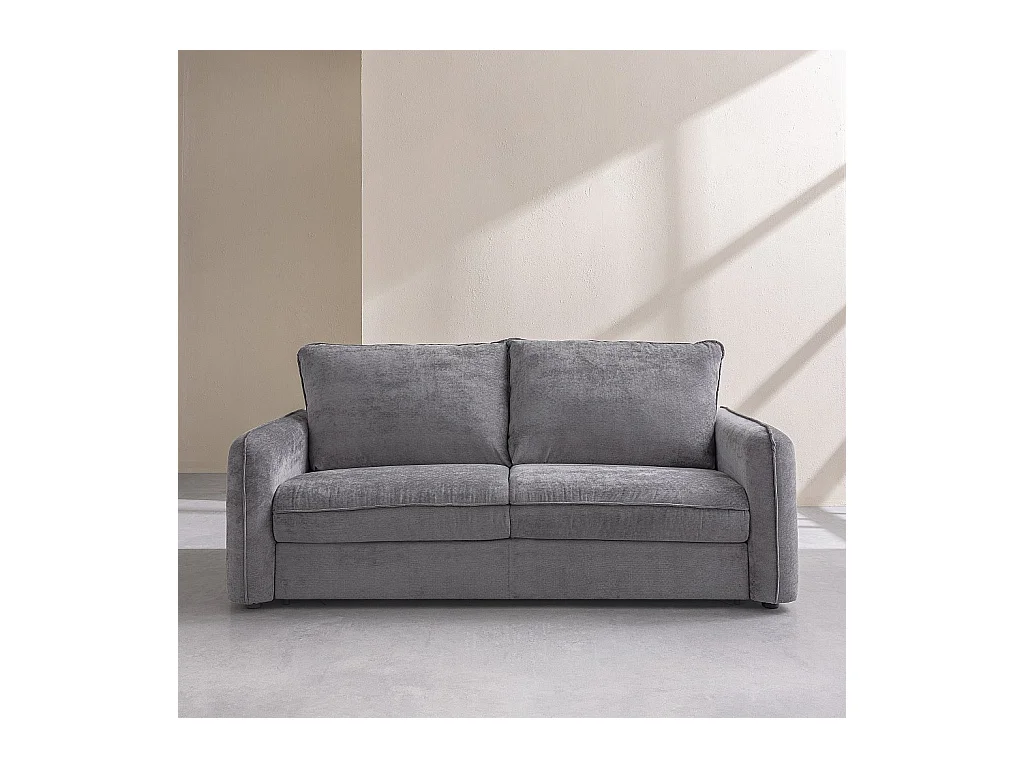 Habitat - Canapé convertible 2 places - Couchage 140 cm - Matelas 13 cm - Tissu Norcia Gris anthracite - Oslo